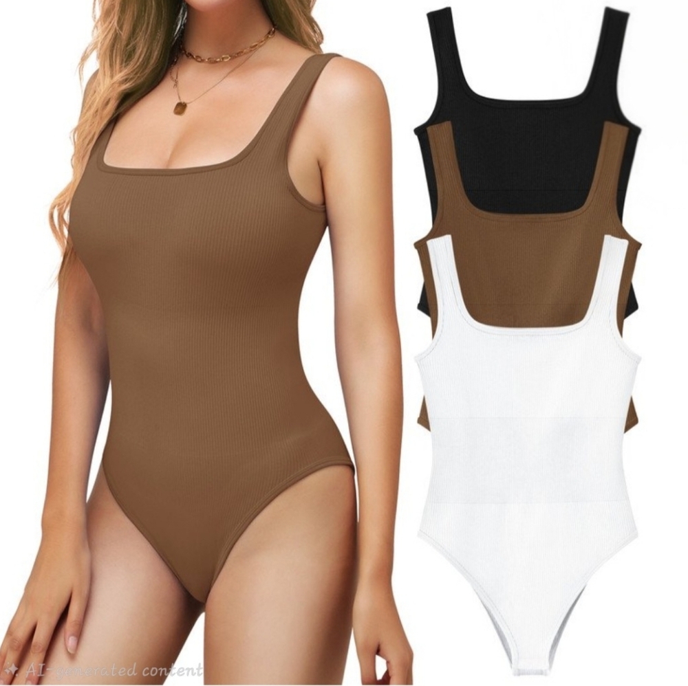 Women's Brown, Black, and Gray Bodysuit